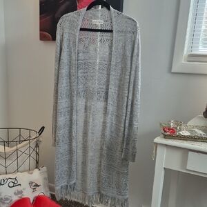 Knox Rose Gray Open-Front Cardigan